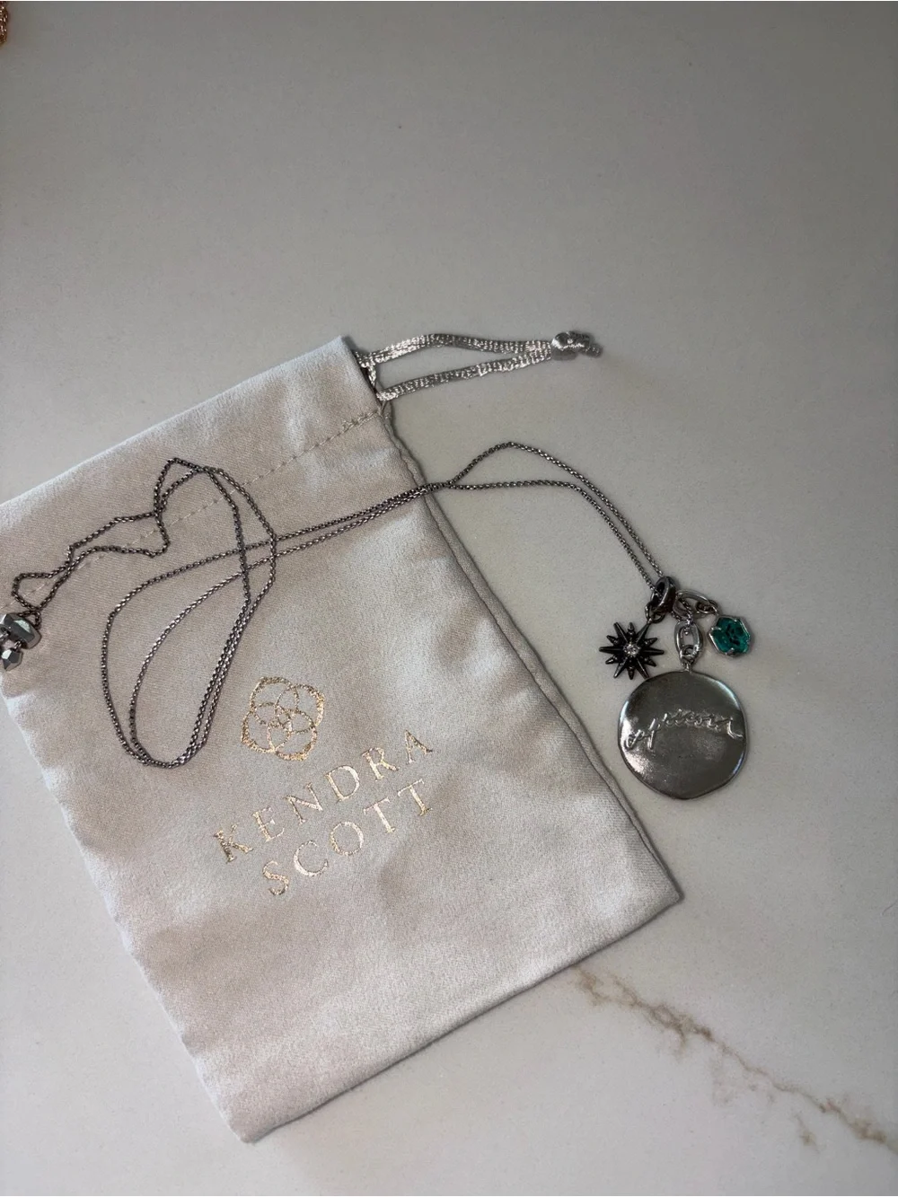 Kendra Scott Capricorn December charm Necklace pendant silver